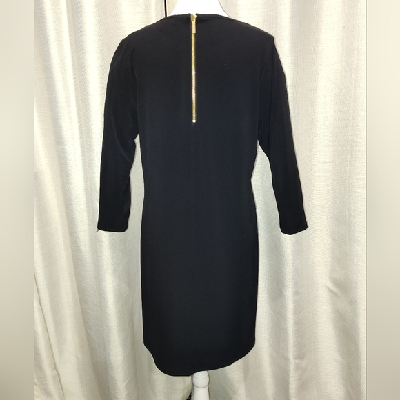 NWOT Michael Kors Black 3/4 Sleeve Shift Dress - Picture 3 of 16